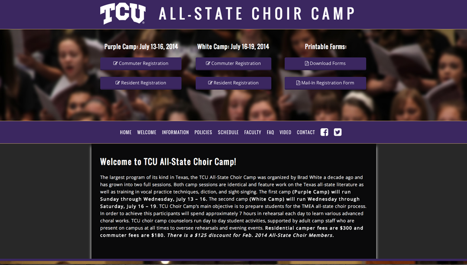 TCU All-State Choir Camp | Rosebrook Media Website Portfolio