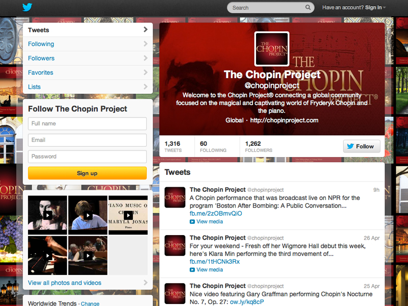 Chopin Project Twitter