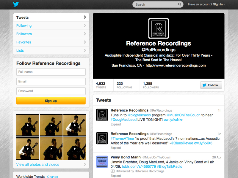 Reference Recordings Twitter